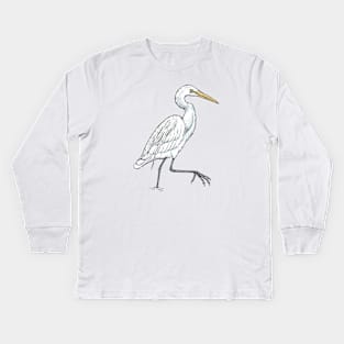 Great Egret Kids Long Sleeve T-Shirt